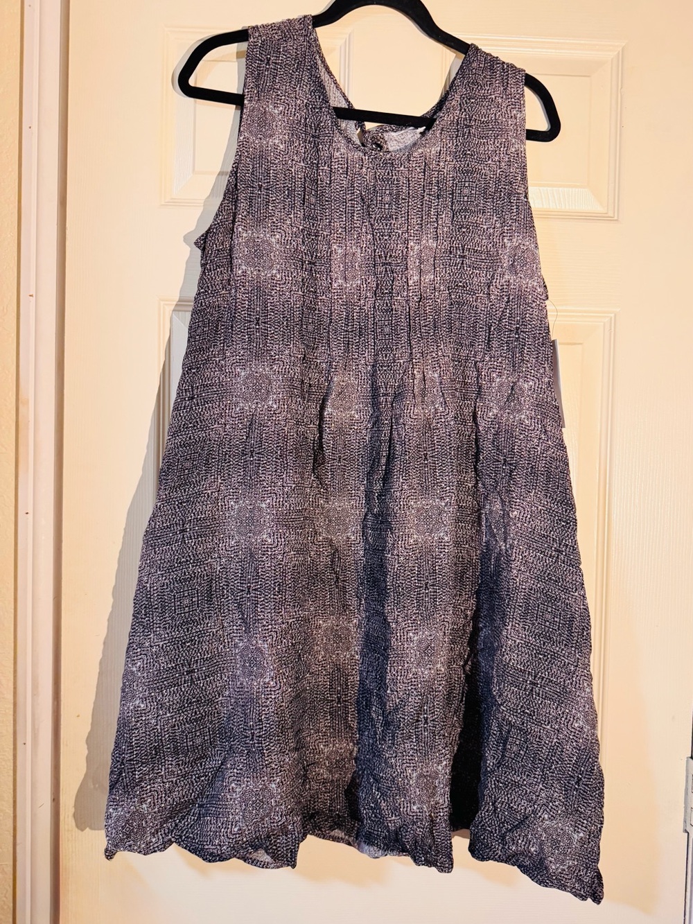 Sonoma Black and White Sleeveless Textured Swing Dress
